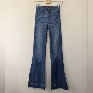 Abercrombie & Fitch Wide‎ Leg Flare Trouser Jean High Rise 00R
